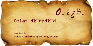 Oblat Árpád névjegykártya