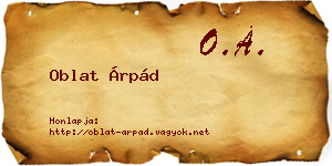 Oblat Árpád névjegykártya